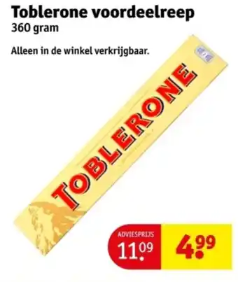 Kruidvat Toblerone voordeelreep aanbieding
