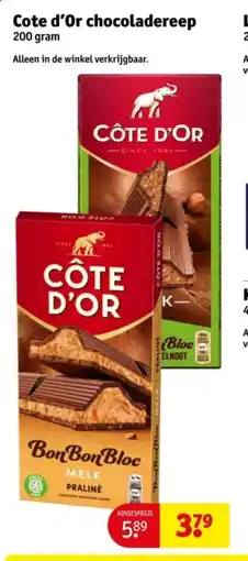 Kruidvat Cote d'or chocoladereep aanbieding