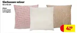 Kruidvat Sierkussen velour aanbieding