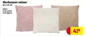 Kruidvat Sierkussen velour aanbieding