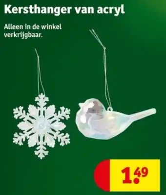 Kruidvat Kersthanger van acryl aanbieding