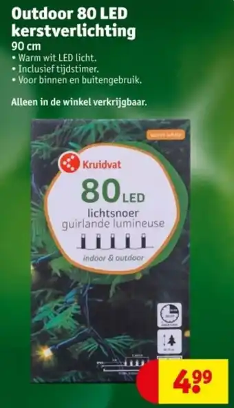 Kruidvat Outdoor 80 led kerstverlichting aanbieding