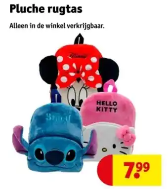 Kruidvat Pluche rugtas aanbieding