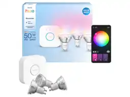 MediaMarkt Philips Hue Wit En Gekleurd Licht 1 Bridge 3 Gu10-spots Starterkit Slimme Verlichting aanbieding