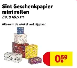 Kruidvat Sint geschenkpapier mini rollen aanbieding