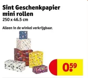 Kruidvat Sint geschenkpapier mini rollen aanbieding