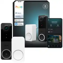 MediaMarkt Philips Hue Secure Bedrade Videodeurbelbundel 2k-video En Tweerichtingsaudio Dag- Nachtvisie Vereist aanbieding