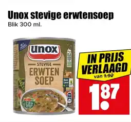 Dirk Unox stevige erwtensoep aanbieding