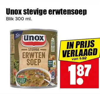 Dirk Unox stevige erwtensoep aanbieding