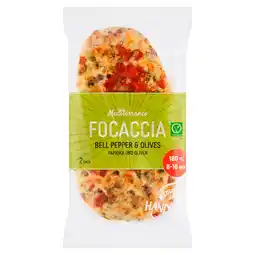 PLUS Mediterraneo Focaccia met paprika en olijven aanbieding