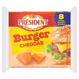 PLUS Président Burger slices cheddar aanbieding