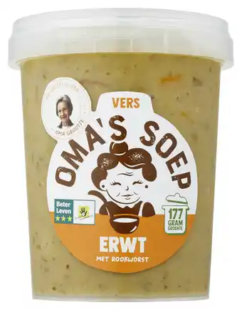 PLUS Oma's Soep Erwtensoep met rookworst aanbieding