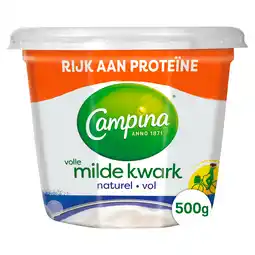 PLUS Campina Volle milde kwark naturel aanbieding