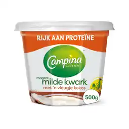 PLUS Campina Magere kwark met kokos aanbieding