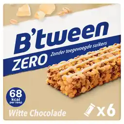 PLUS B'tween Mueslireep Zero Witte Chocolade aanbieding