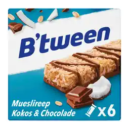 PLUS B'tween Mueslireep Kokos Chocolade aanbieding