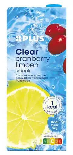 PLUS PLUS Clear cranberry limoen aanbieding