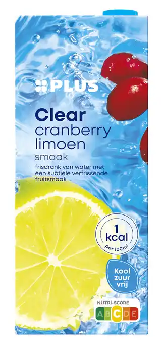 PLUS PLUS Clear cranberry limoen aanbieding