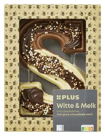 PLUS PLUS Amb. letter melk met swirl F aanbieding
