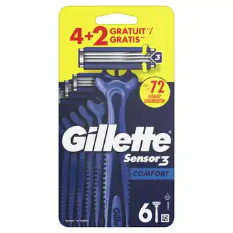 PLUS Gillette Wegwerpmesj Sensor3 Comf 4+2 aanbieding