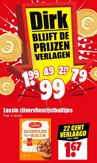 Dirk Lassie zilvervliesrijstbuiltjes aanbieding