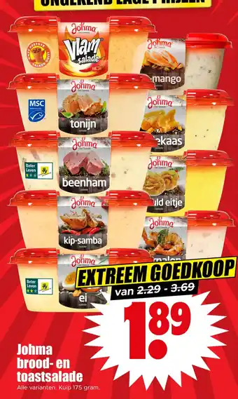 Dirk Johma brood en toastsalade aanbieding