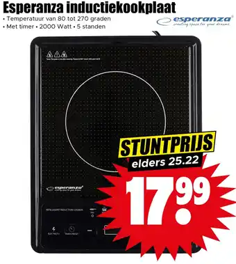 Dirk Esperanza inductiekookplaat aanbieding