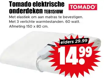 Dirk Tomado elektrische onderdeken TEB1510W aanbieding