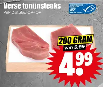Dirk Verse tonijnsteaks aanbieding