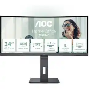 Amazon AOC CU34P3CV écran plat de PC 86,4 cm (34) 3440 x 1440 pixels UltraWide Quad HD LED Noir aanbieding