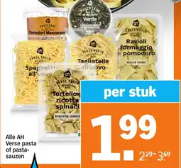 Albert Heijn Alle AH Verse pasta of pasta- sauzen aanbieding