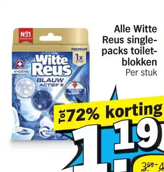 Albert Heijn Alle Witte Reus single- packs toilet- blokken aanbieding
