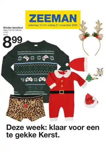 Zeeman Kinder kersttrui aanbieding