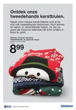 Zeeman Dames- of heren kersttrui tweedehands, zo goed als nieuw aanbieding