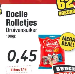 Budget Food Docile Rolletjes Druivensuiker aanbieding