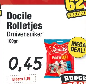 Budget Food Docile Rolletjes Druivensuiker aanbieding