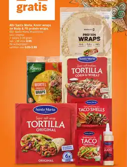 Albert Heijn Alle Santa Maria, Knorr wraps en Body & Fit protein wraps aanbieding