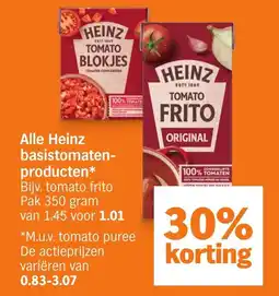 Albert Heijn Alle Heinz basistomaten- producten aanbieding