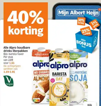 Albert Heijn Alle Alpro houdbare drinks literpakken aanbieding
