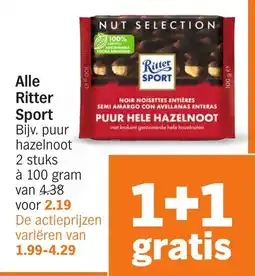 Albert Heijn Alle Ritter Sport aanbieding