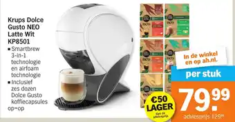 Albert Heijn Krups Dolce Gusto NEO Latte Wit KP8501 aanbieding