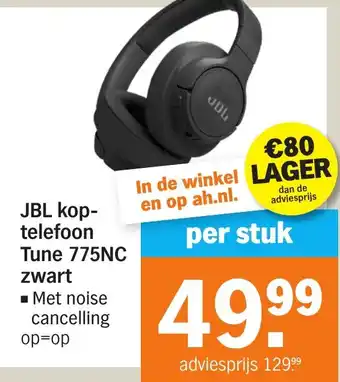 Albert Heijn JBL kop- telefoon Tune 775NC zwart aanbieding