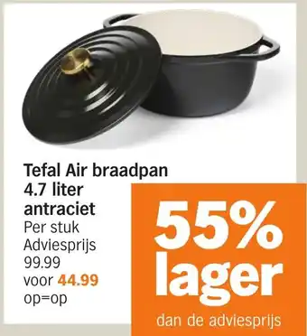Albert Heijn Tefal Air braadpan 4.7 liter antraciet aanbieding