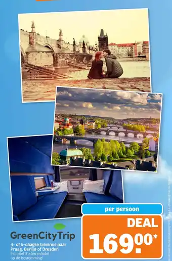 Albert Heijn GreenCityTrip 4- of 5-daagse treinreis naar Praag, Berlijn of Dresden aanbieding