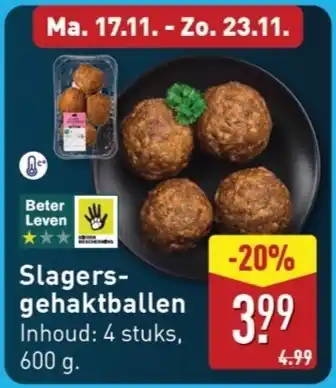 ALDI Slagers gehaktballen aanbieding
