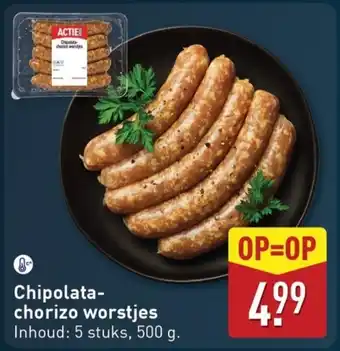 ALDI Chipolata chorizo worstjes aanbieding