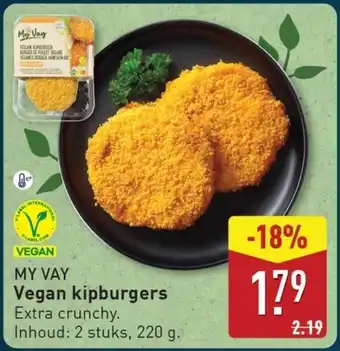 ALDI My vay vegan kipburgers aanbieding