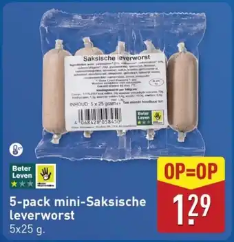 ALDI 5 pack mini saksische leverworst aanbieding