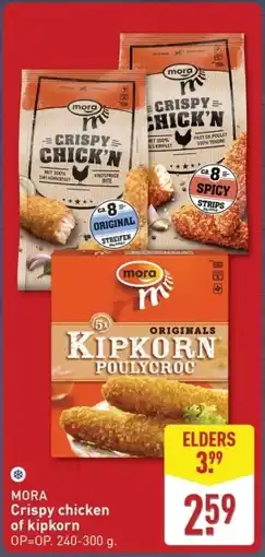 ALDI Mora crispy chicken of kipkorn aanbieding