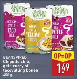 ALDI Beanspired chipotle chili gele curry of tacovulling bonen aanbieding